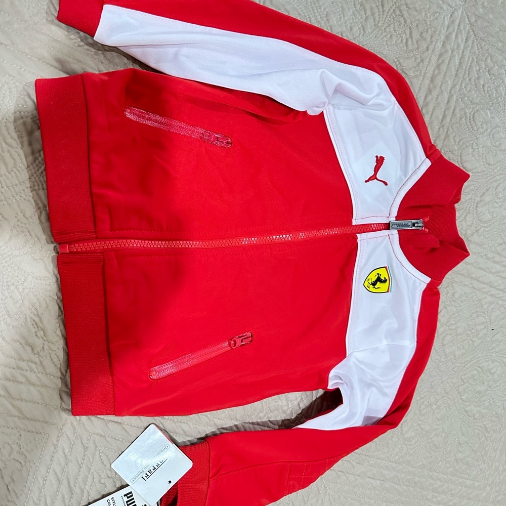 Ferrari Red and White Racing Jacket